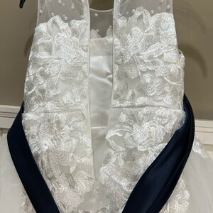 Elegant White Floral Kids One Piece flower girl dress